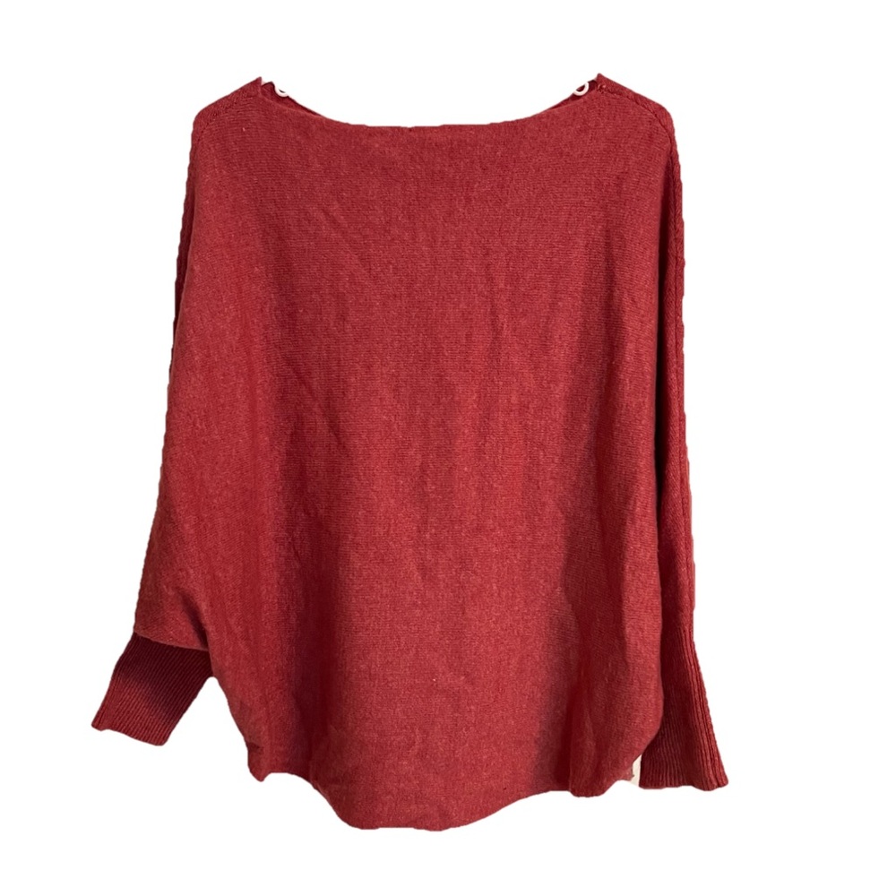 Kerisma Womens Size M/L Boat Neck Batwing Sweater Maroon Cashmere Blend Dolman - Picture 3 of 7